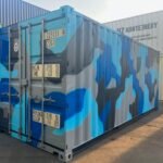 Contentor marítimo de 20 pés com acabamento camuflado